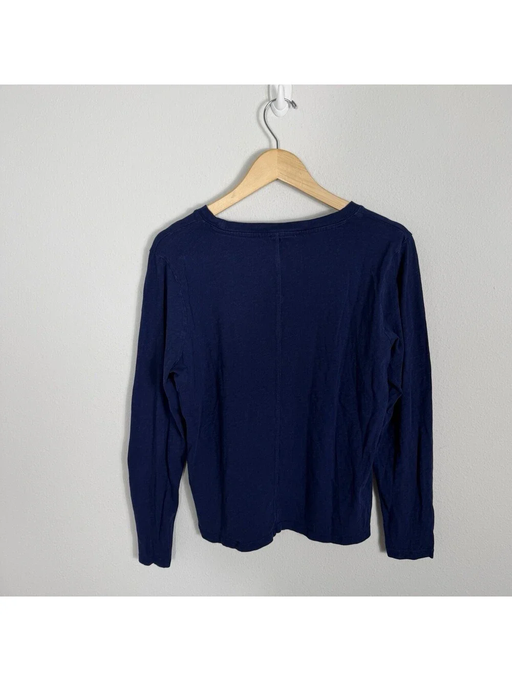 J.Crew Girlfriend Tee Shirt Womens Large Navy Blue Crew Neck Long Sleeve Top